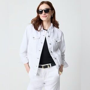 J. Crew Factory White Relaxed Fit Denim Jacket Women’s Plus Size 2X NEW